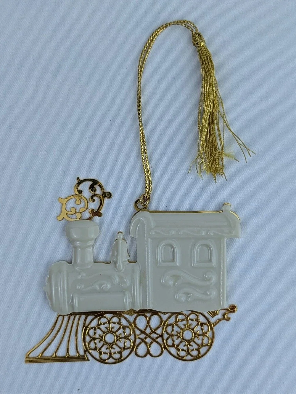 Lenox 1994 Porcelain & Gold Train Holiday Christmas Ornament